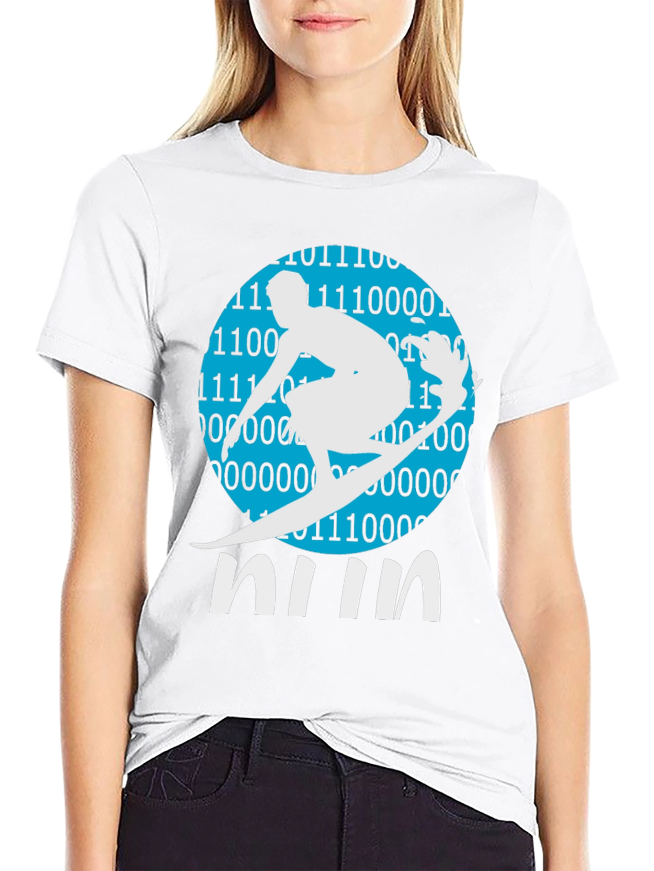 Binary Surfer Tee - Cool Graphic T-Shirt