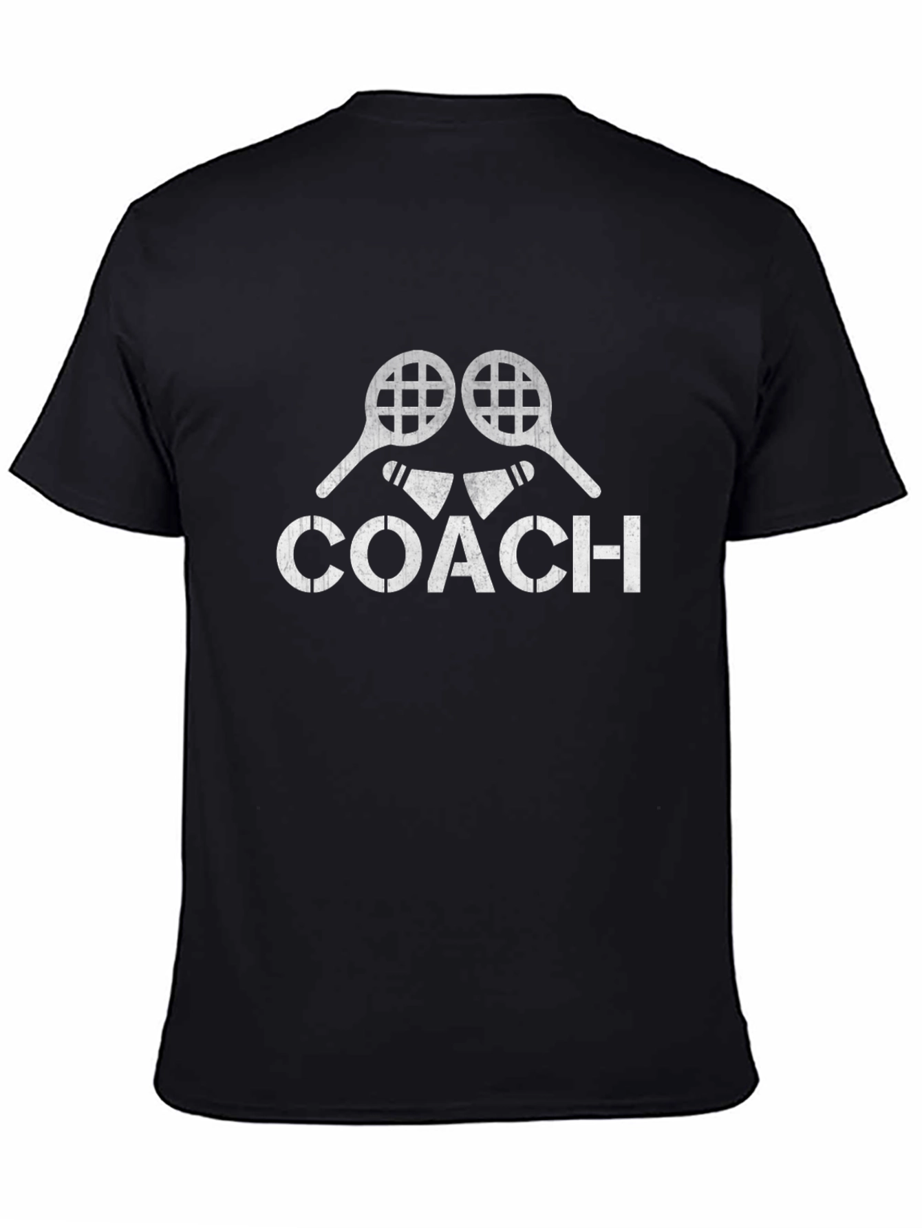 Tennis Coach Graphic T-Shirt - Black