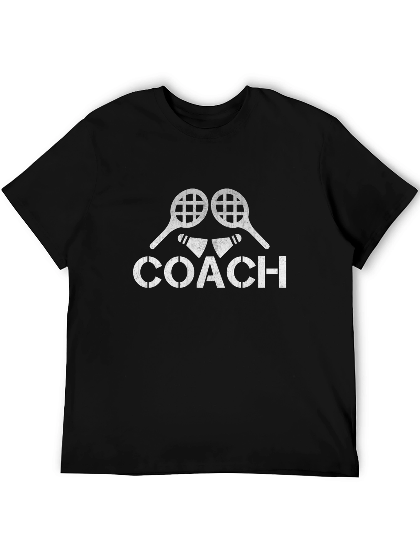 Tennis Coach Graphic T-Shirt - Black