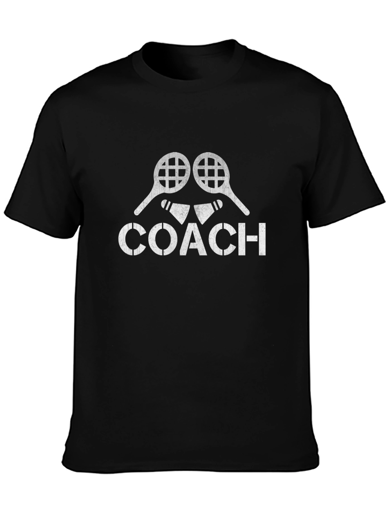 Tennis Coach Graphic T-Shirt - Black