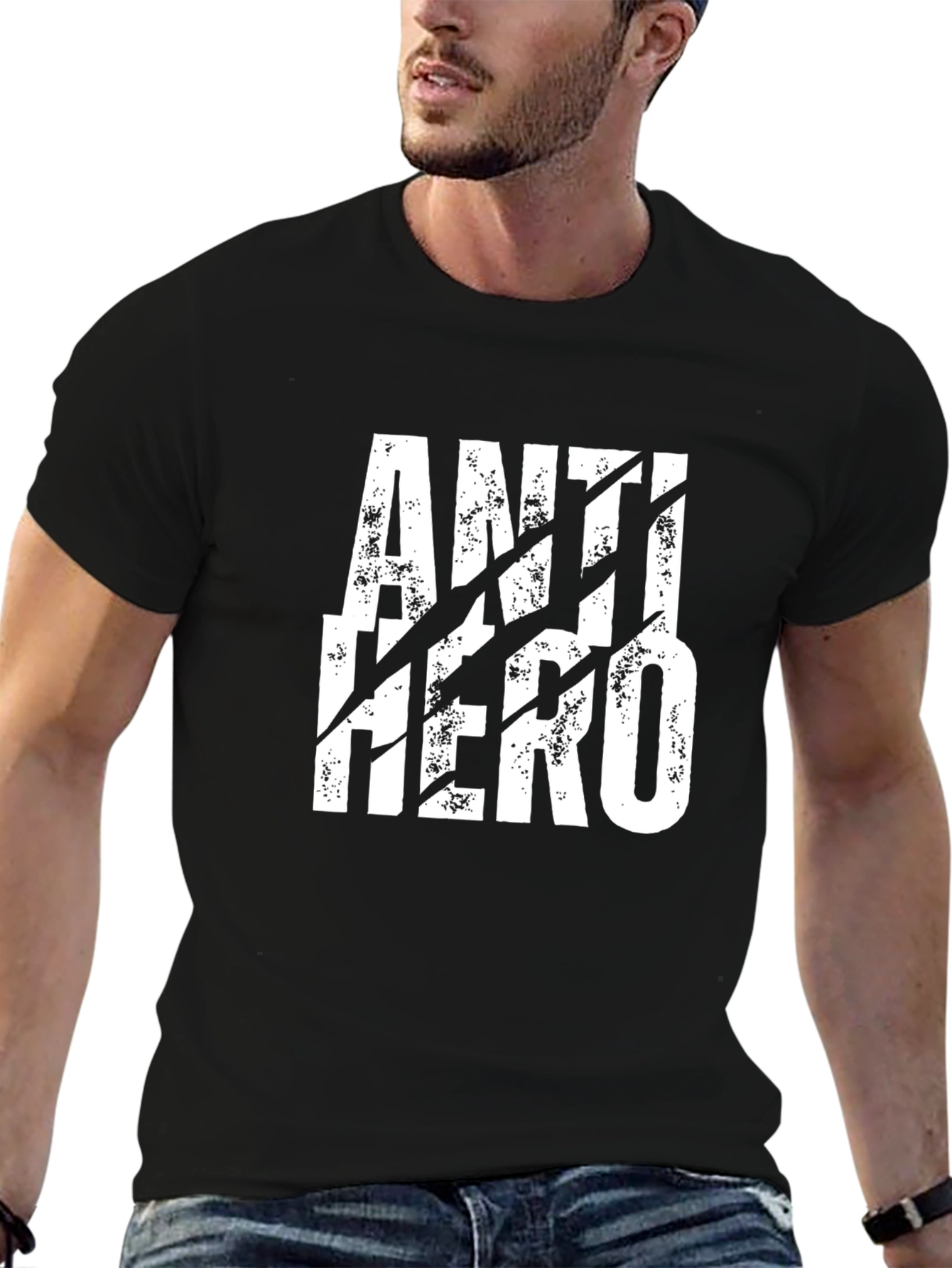 Anti-Hero Graphic Tee - Black Cotton T-Shirt