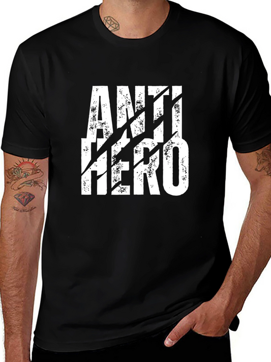Anti-Hero Graphic Tee - Black Cotton T-Shirt