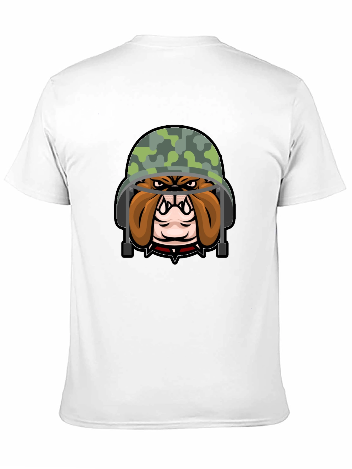 Bulldog Soldier Graphic Tee - Black Cotton T-Shirt