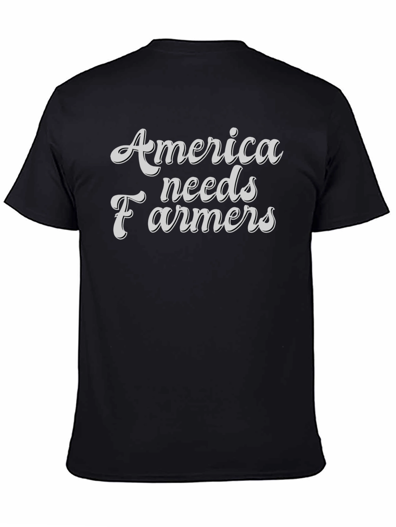 America Needs Farmers Graphic Tee - Black Cotton T-Shirt