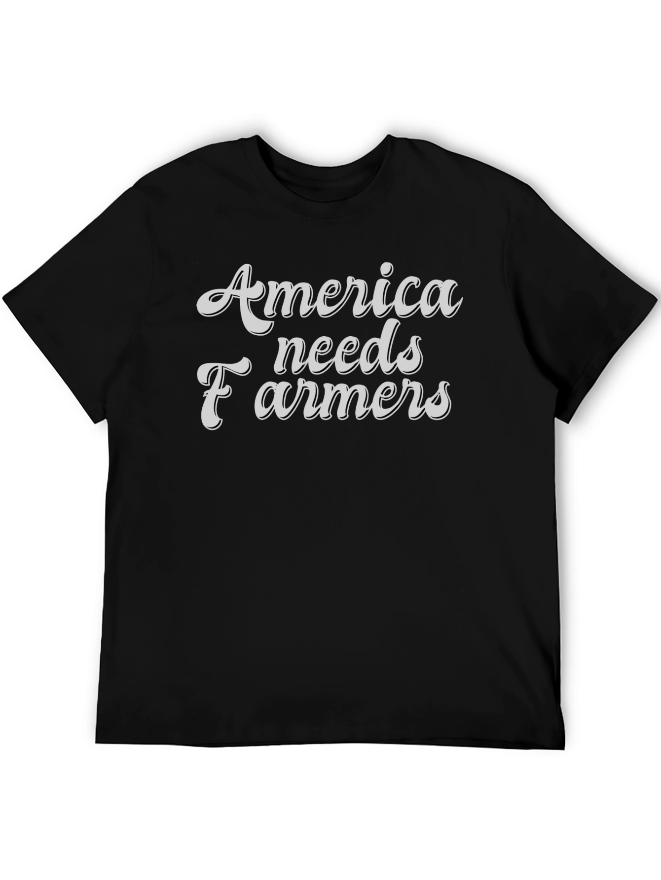 America Needs Farmers Graphic Tee - Black Cotton T-Shirt