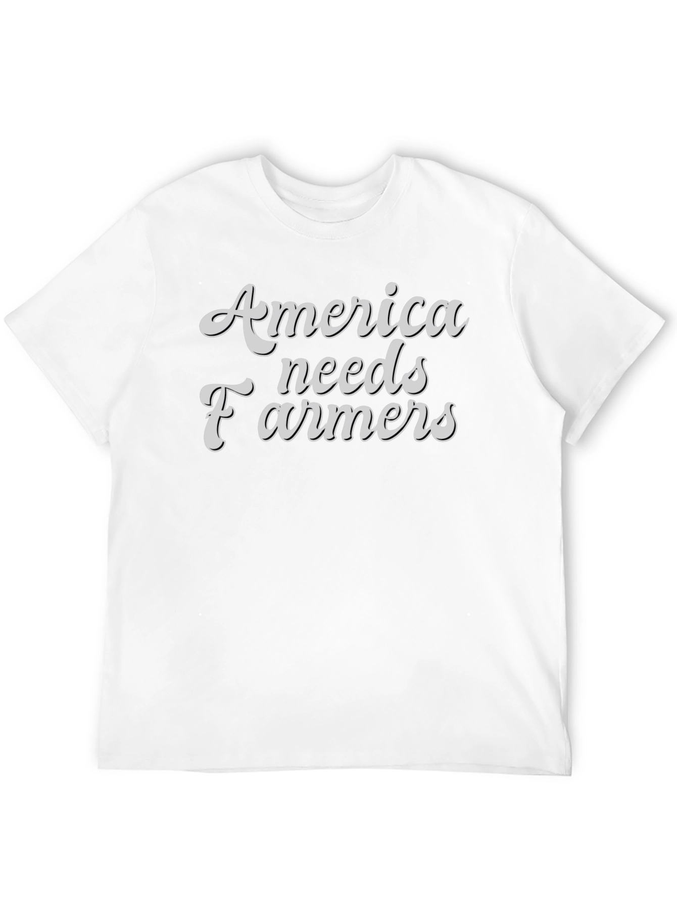 America Needs Farmers Graphic Tee - Black Cotton T-Shirt