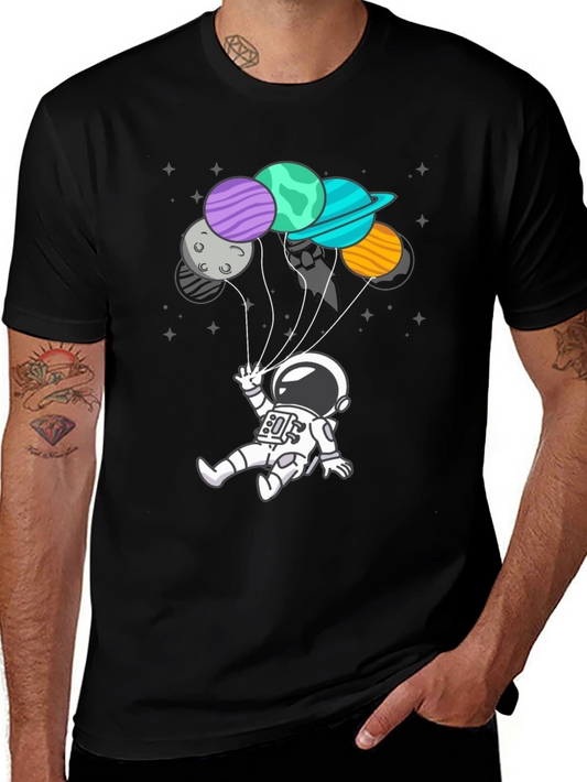 Astronaut Planet Balloon Graphic Tee