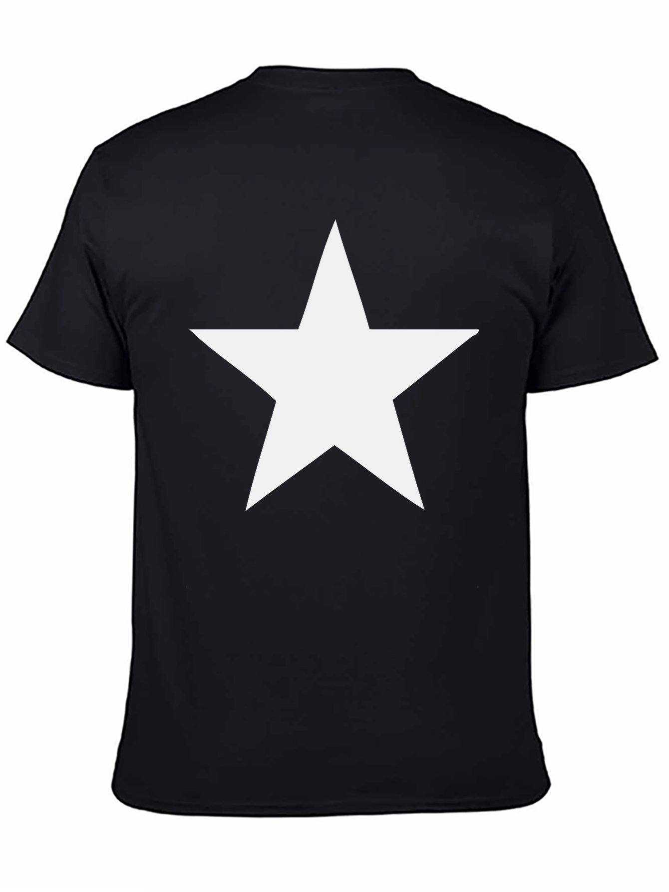 Bold Star Graphic Tee - Classic Black Cotton Shirt