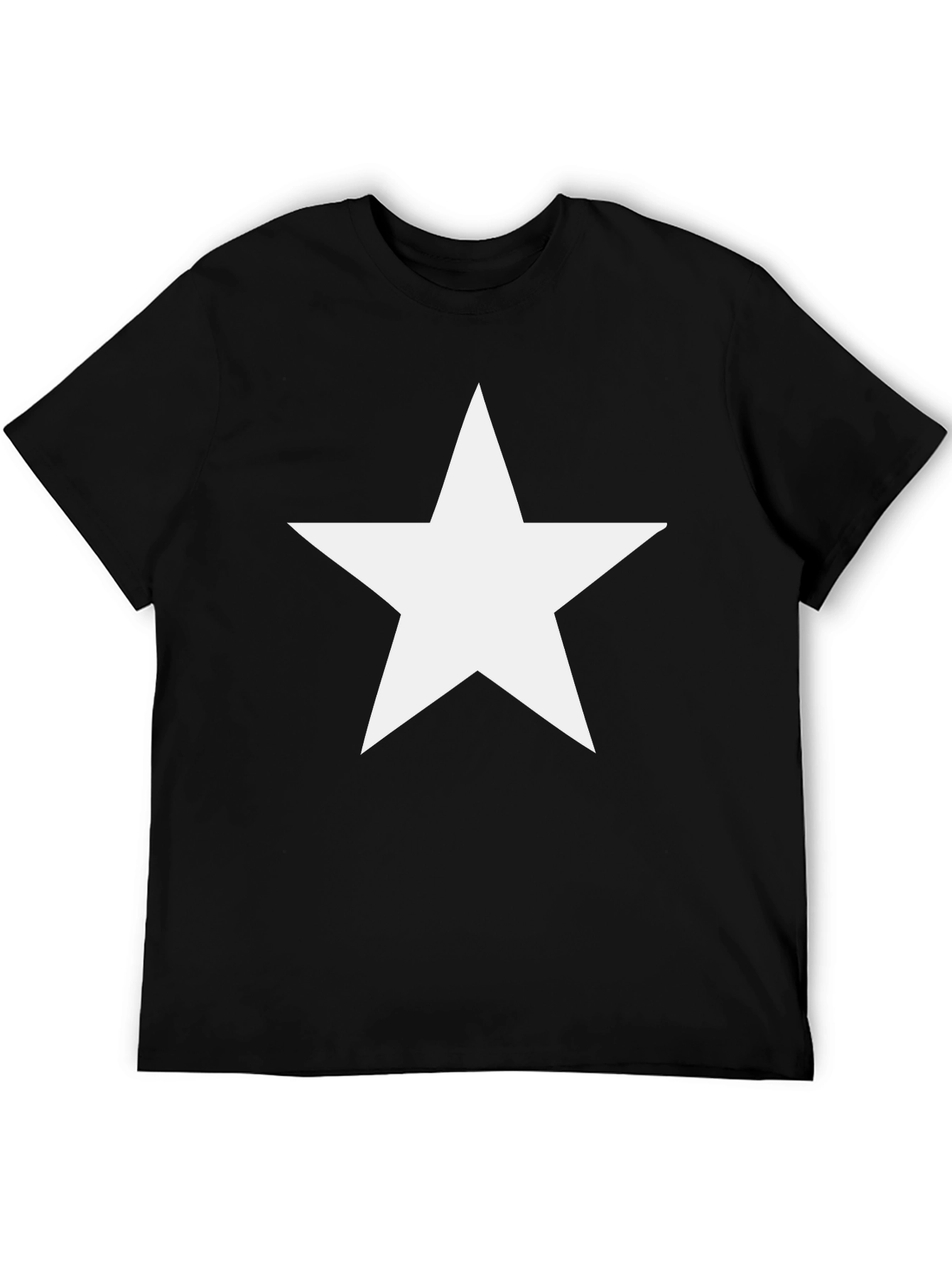 Bold Star Graphic Tee - Classic Black Cotton Shirt
