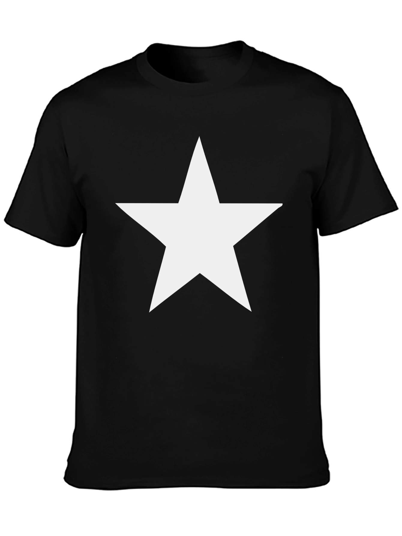 Bold Star Graphic Tee - Classic Black Cotton Shirt