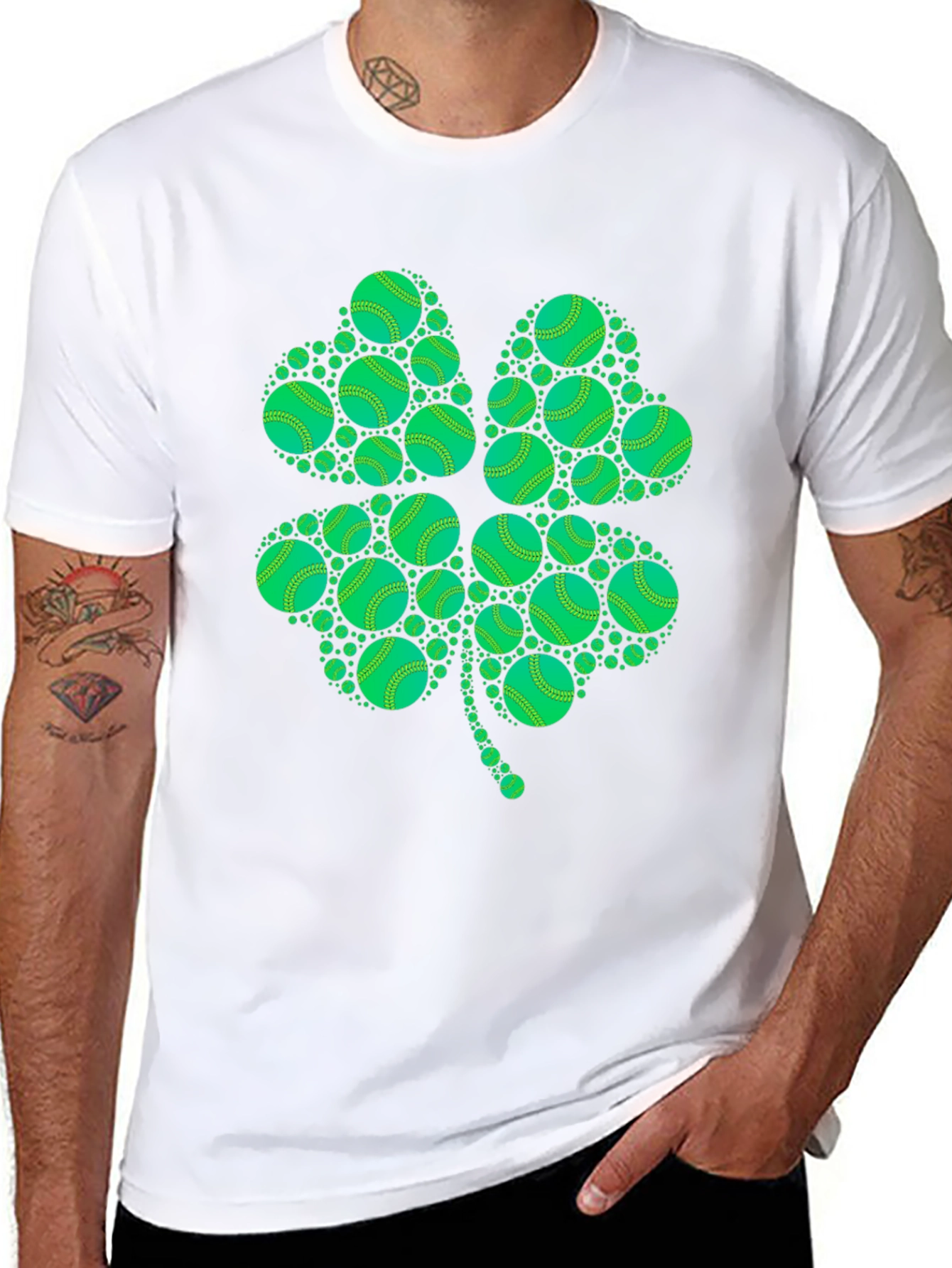 St. Patricks Day Clover T-Shirt - Novelty Design