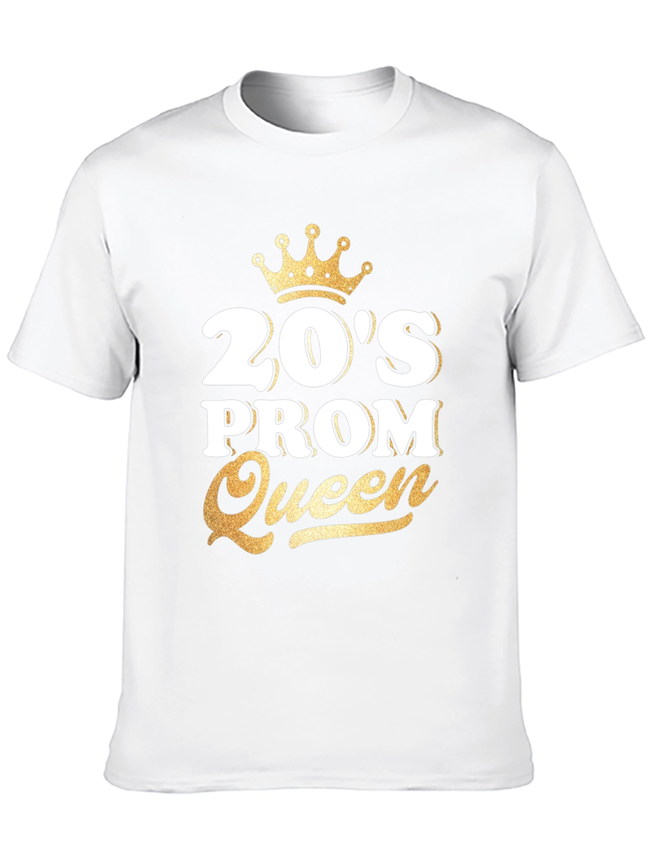 20s Prom Queen T-Shirt - Gold Crown Design