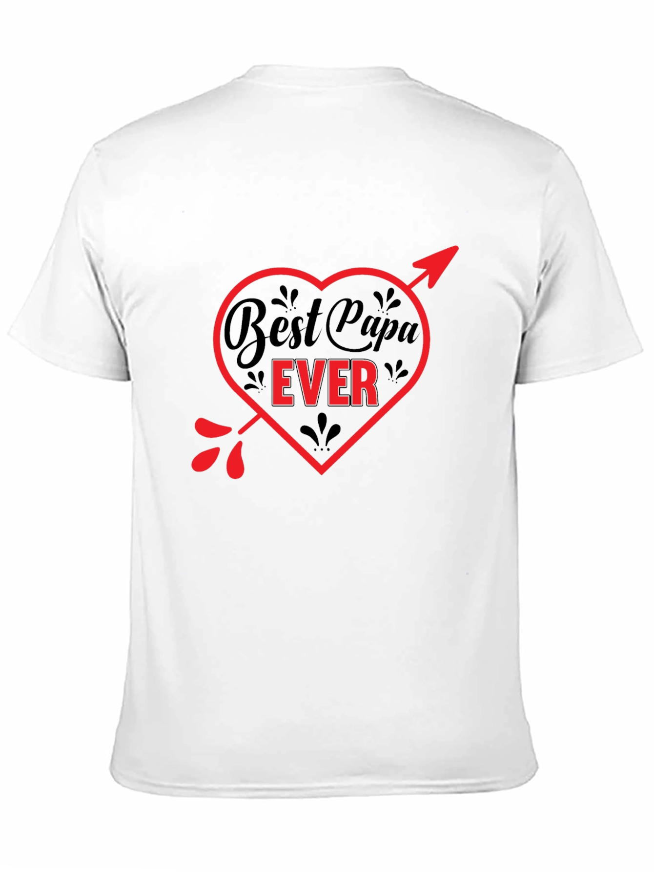 Best Papa Ever T-Shirt - Heart & Arrow Design