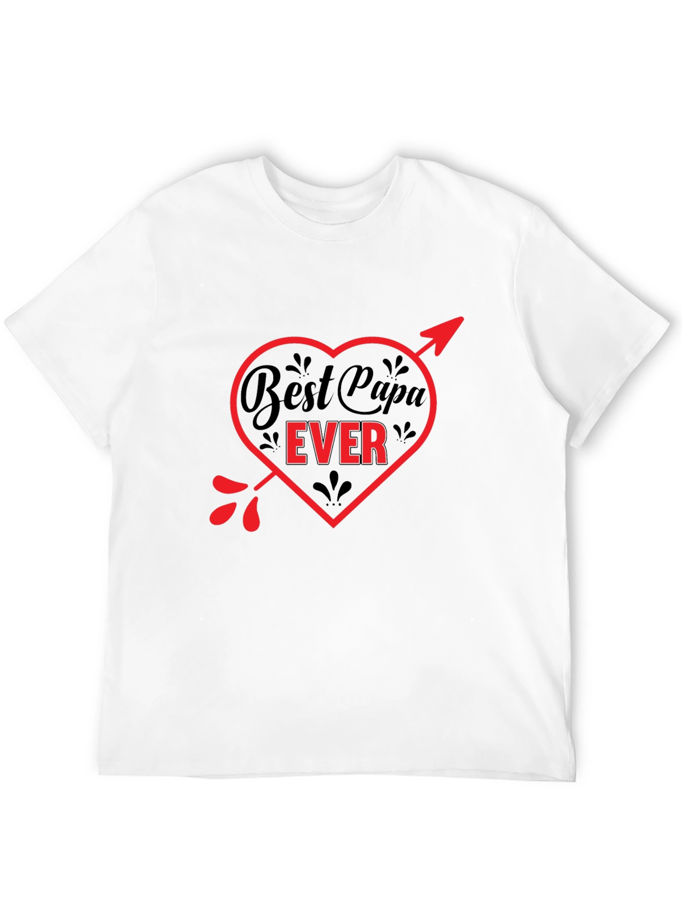 Best Papa Ever T-Shirt - Heart & Arrow Design