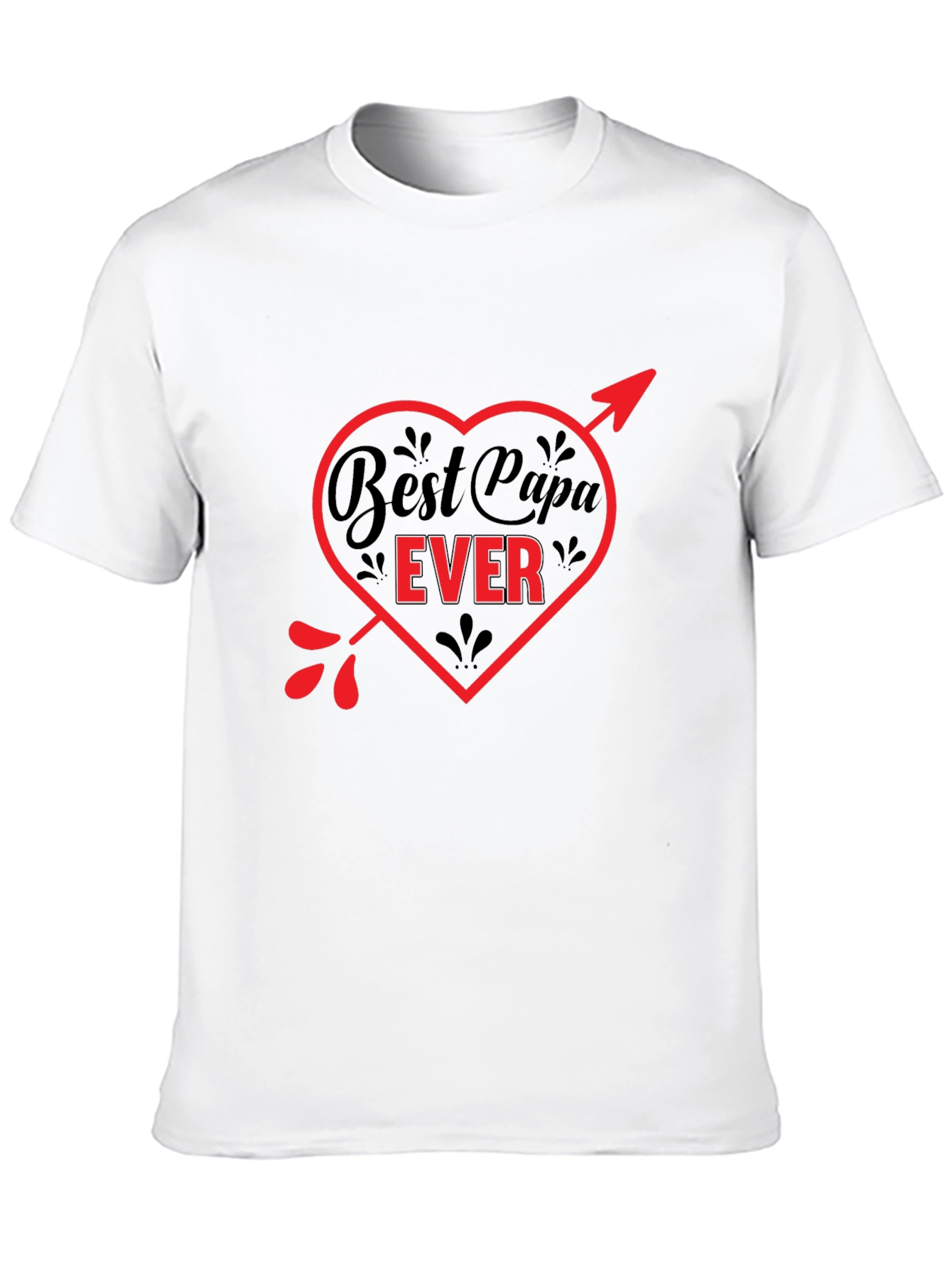 Best Papa Ever T-Shirt - Heart & Arrow Design