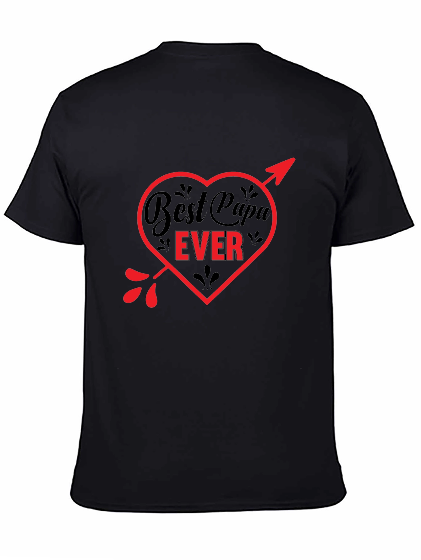 Best Papa Ever T-Shirt - Heart & Arrow Design