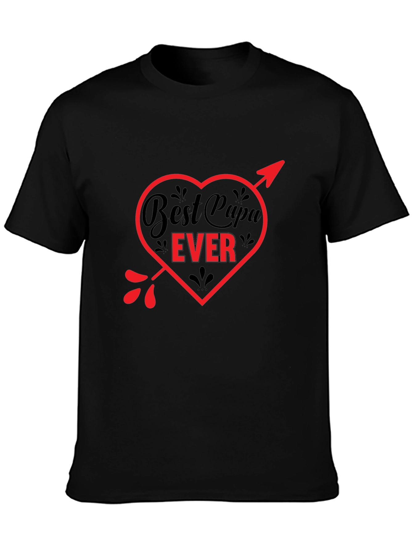 Best Papa Ever T-Shirt - Heart & Arrow Design