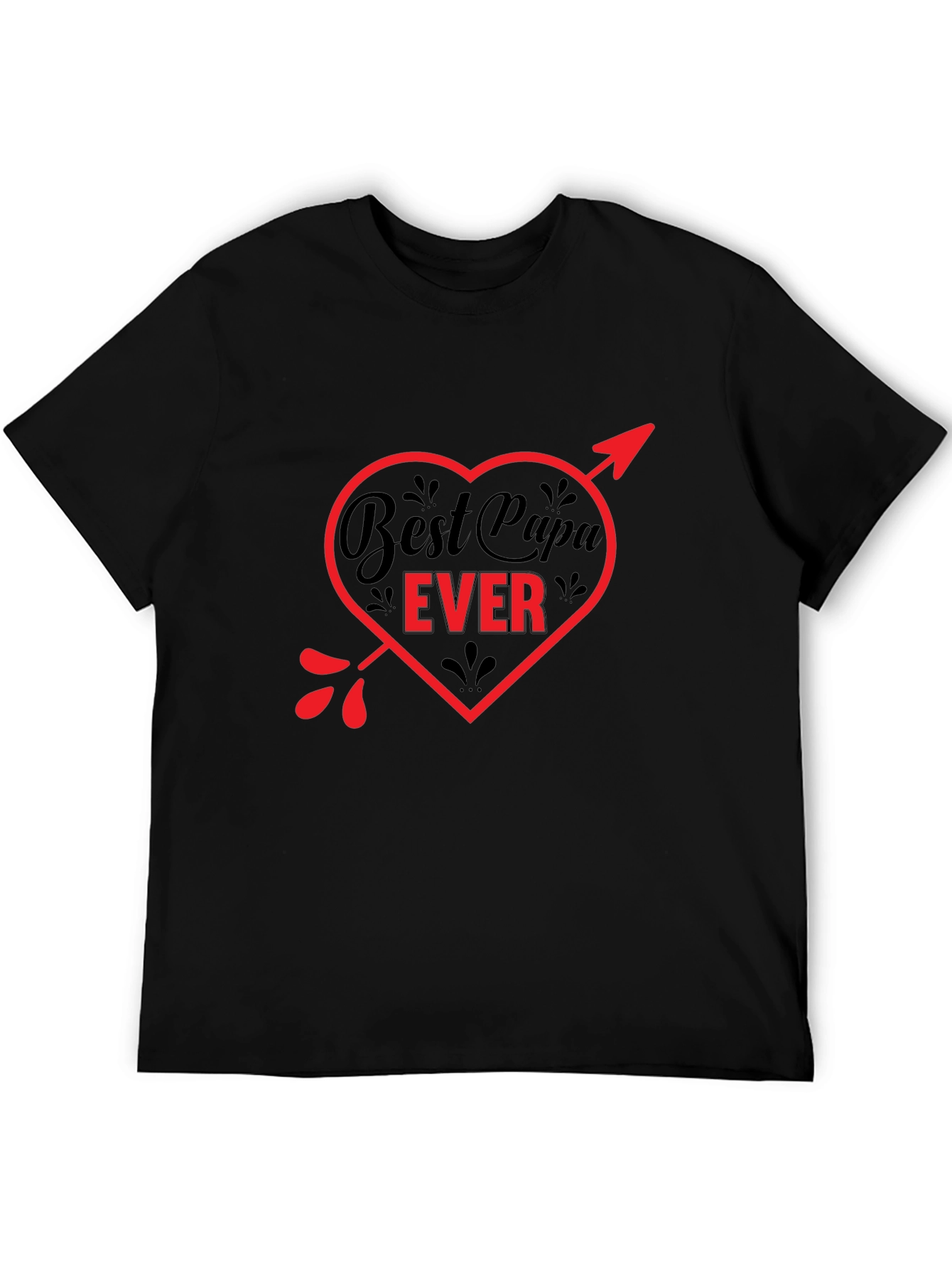 Best Papa Ever T-Shirt - Heart & Arrow Design
