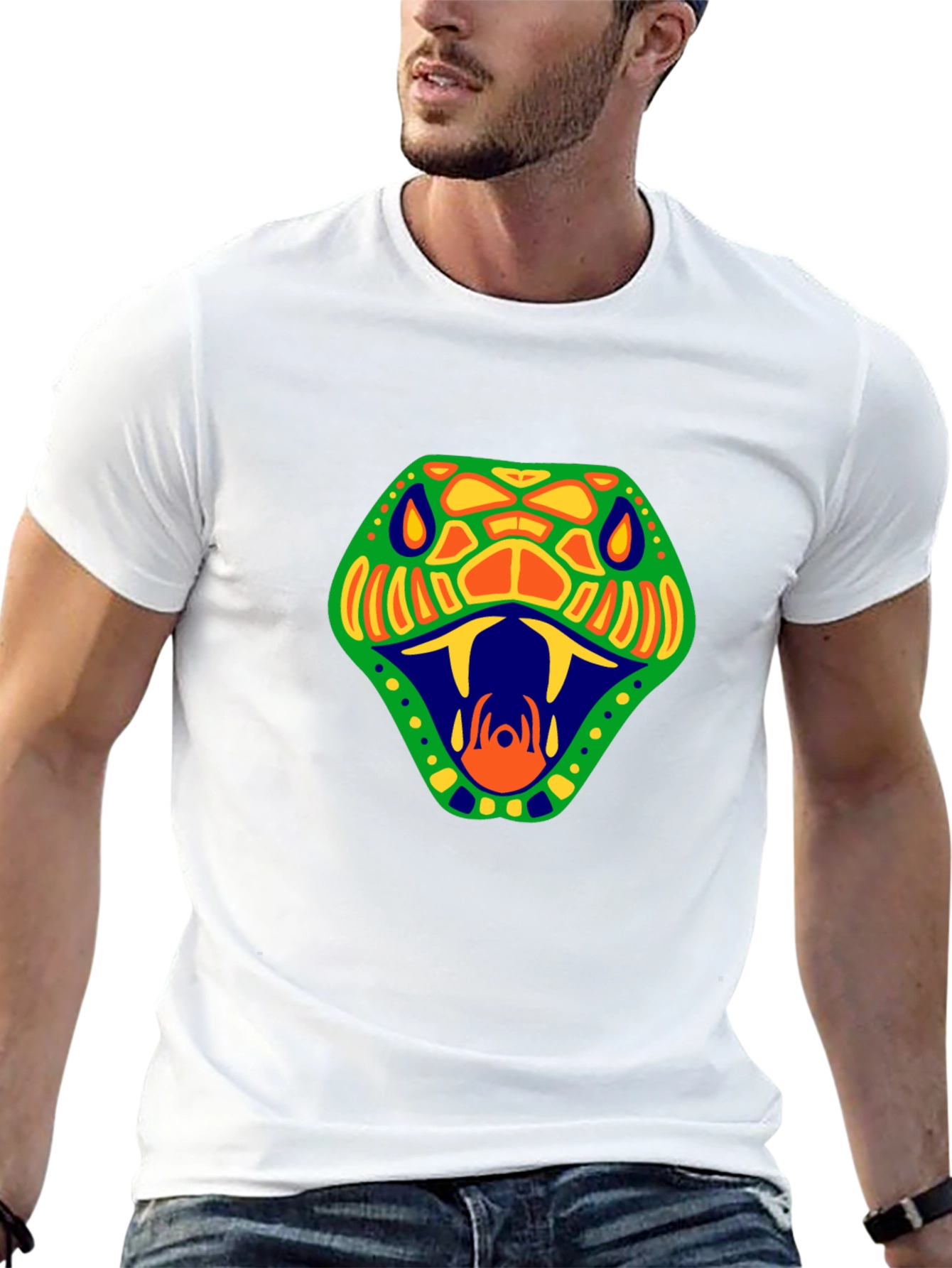 Stylish Snake Graphic Tee - Bold Design