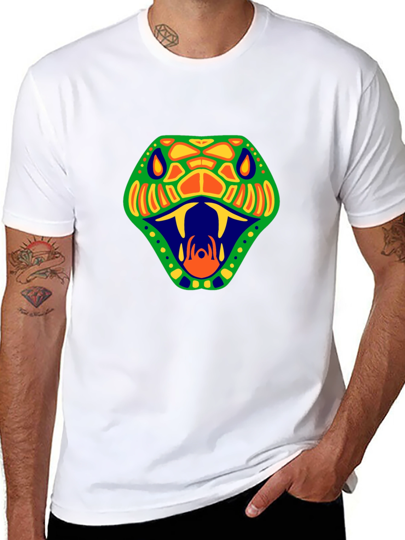 Stylish Snake Graphic Tee - Bold Design