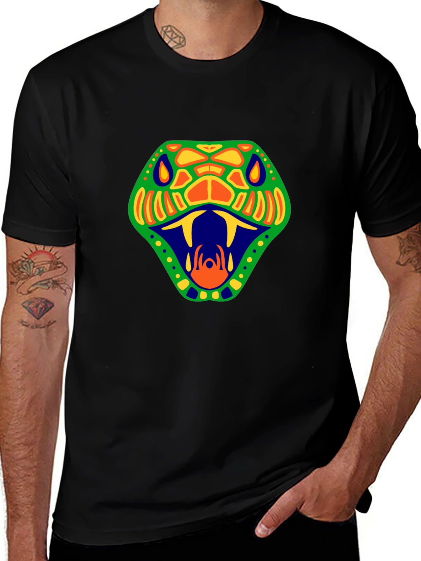 Stylish Snake Graphic Tee - Bold Design
