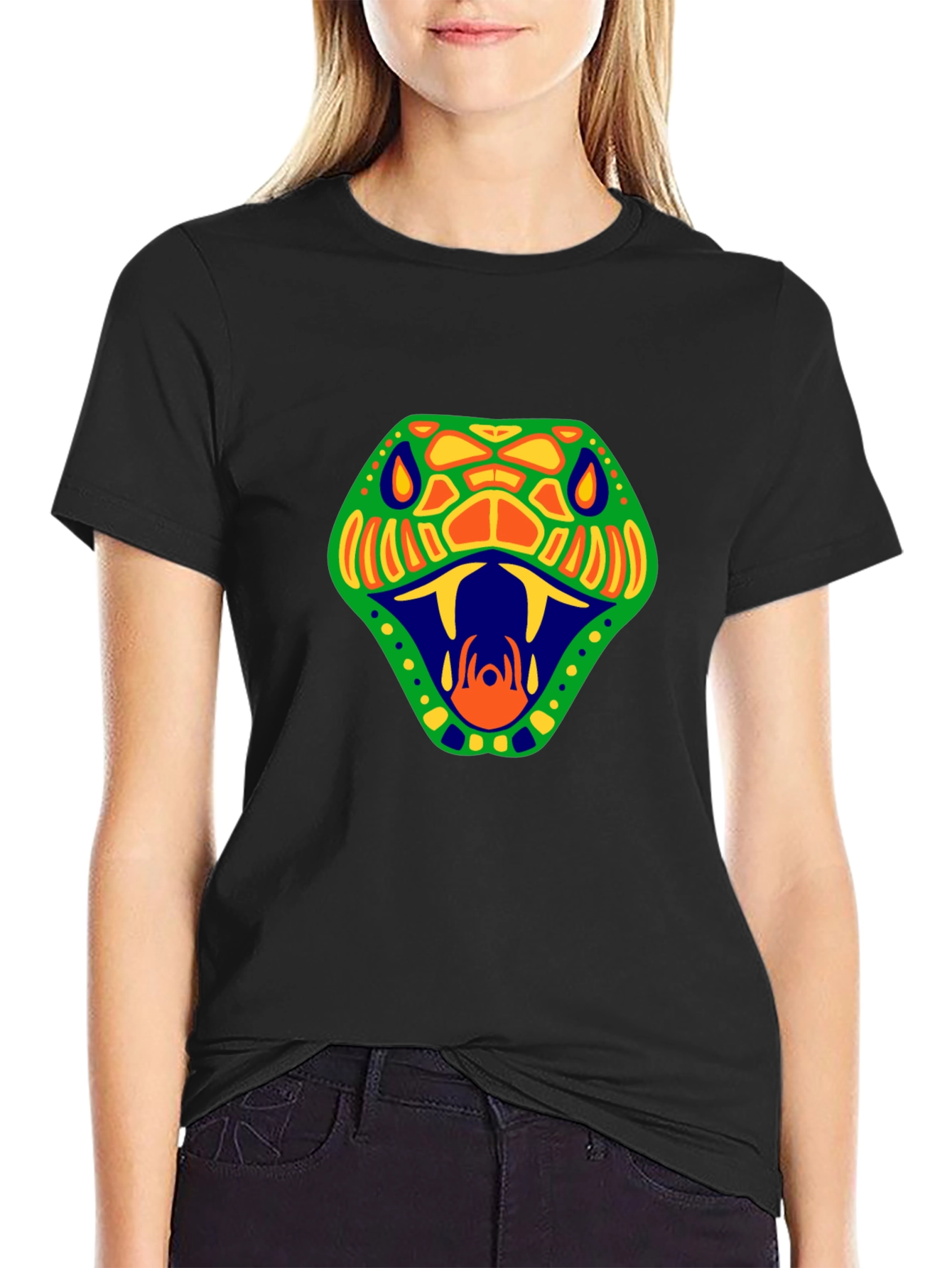 Stylish Snake Graphic Tee - Bold Design