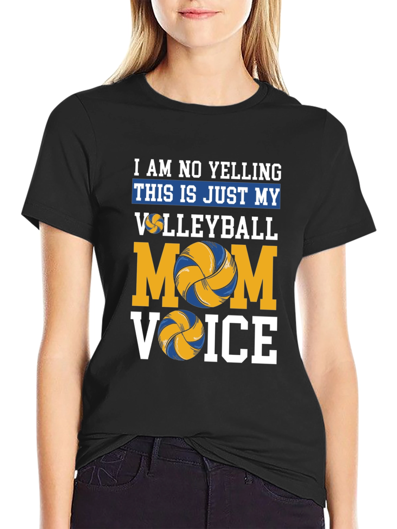 Volleyball Mom Voice T-Shirt - Novelty Graphic Tee