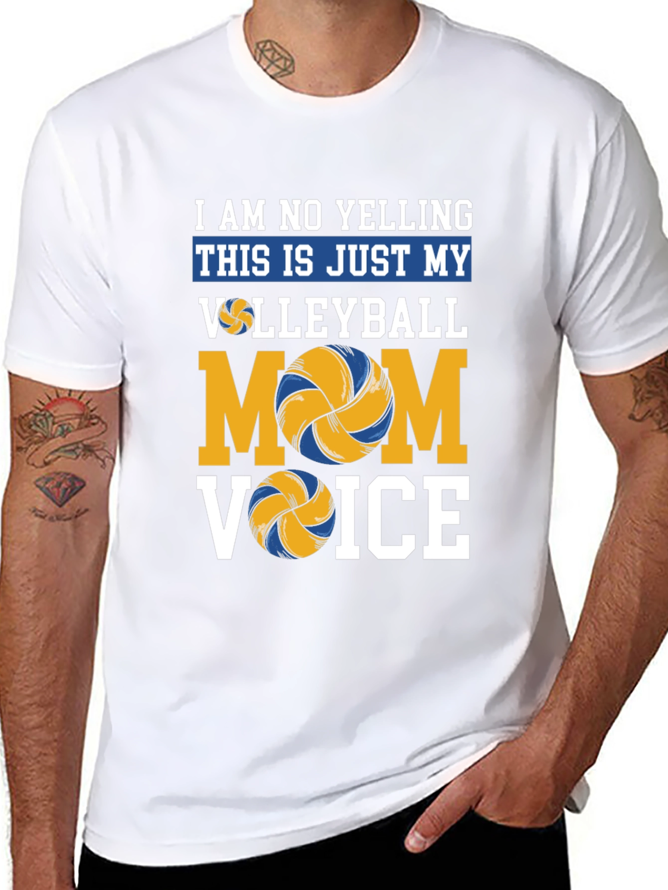 Volleyball Mom Voice T-Shirt - Novelty Graphic Tee
