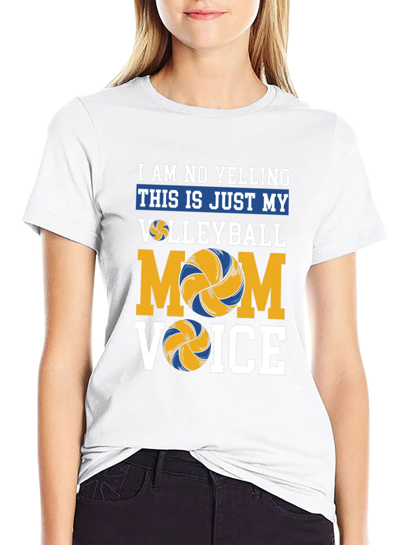 Volleyball Mom Voice T-Shirt - Novelty Graphic Tee