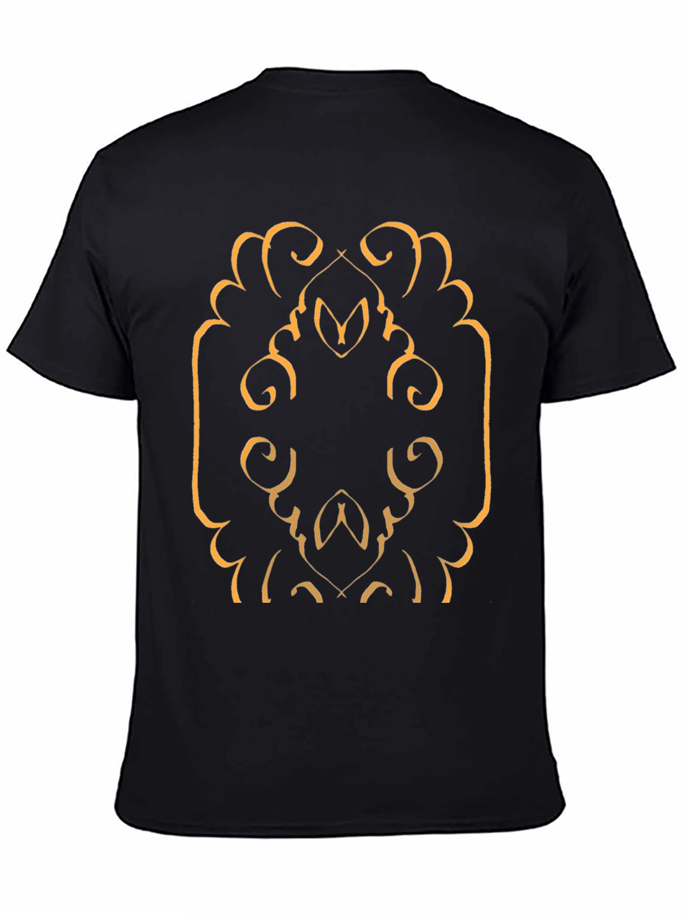 Stylish Black T-Shirt with Abstract Gold Design