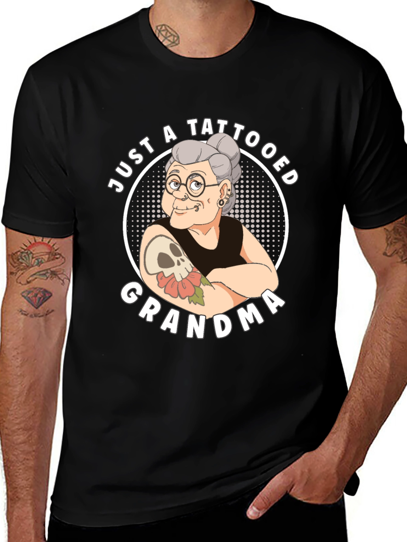 Tattooed Grandma T-Shirt - Funny Graphic Tee