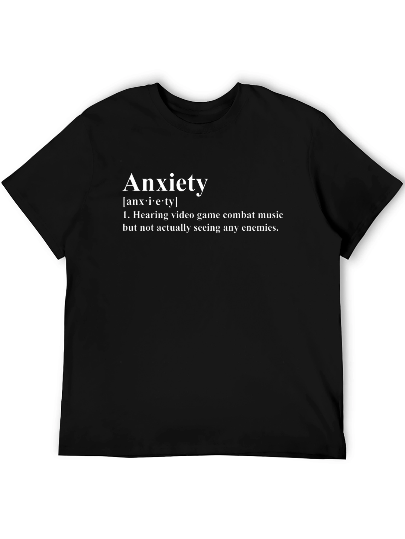 Anxiety Definition Black T-Shirt