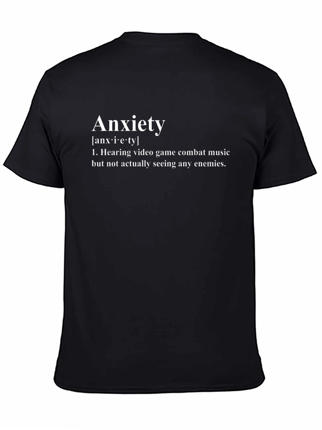 Anxiety Definition Black T-Shirt