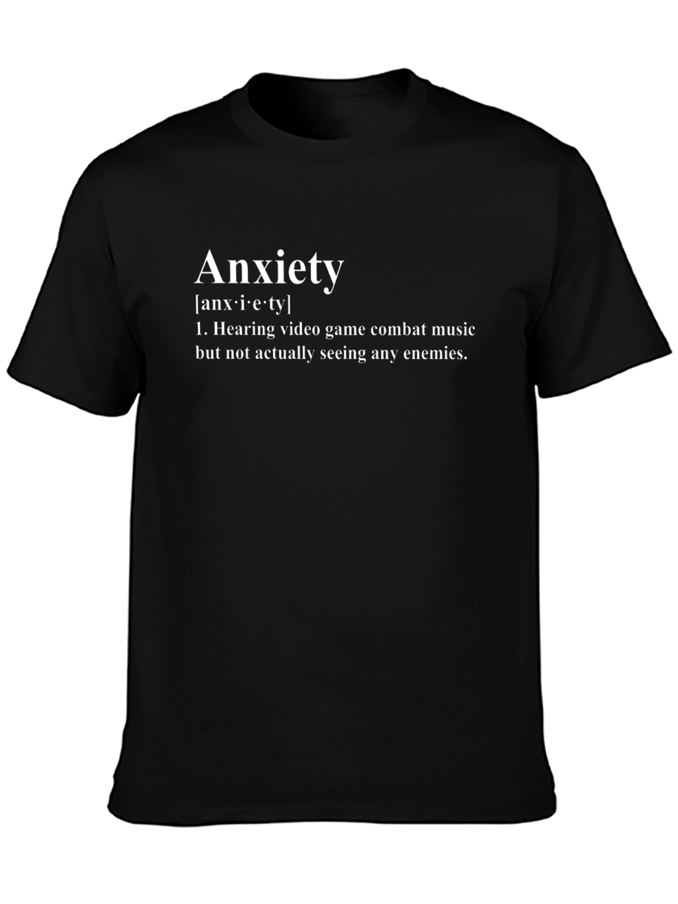 Anxiety Definition Black T-Shirt