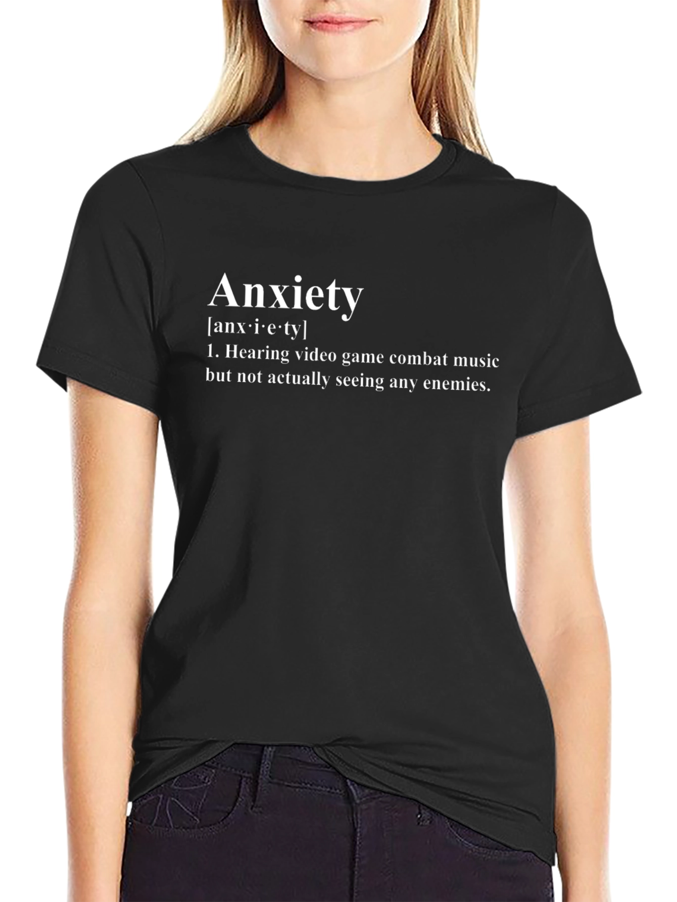 Anxiety Definition Black T-Shirt
