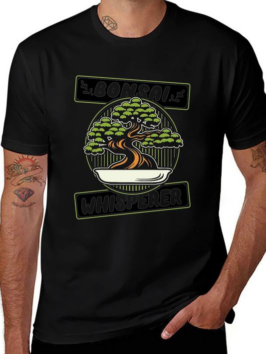 Bonsai Whisperer Graphic Tee - Black Cotton T-Shirt