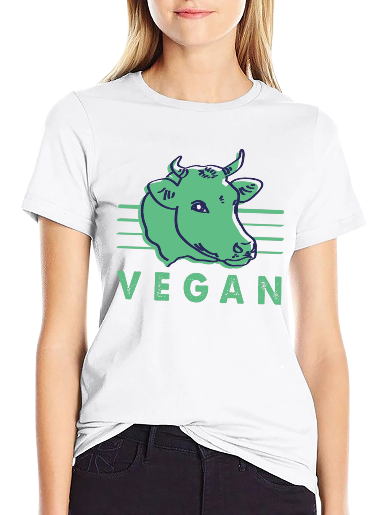 Vegan Cow Graphic Tee - Black Unisex T-Shirt