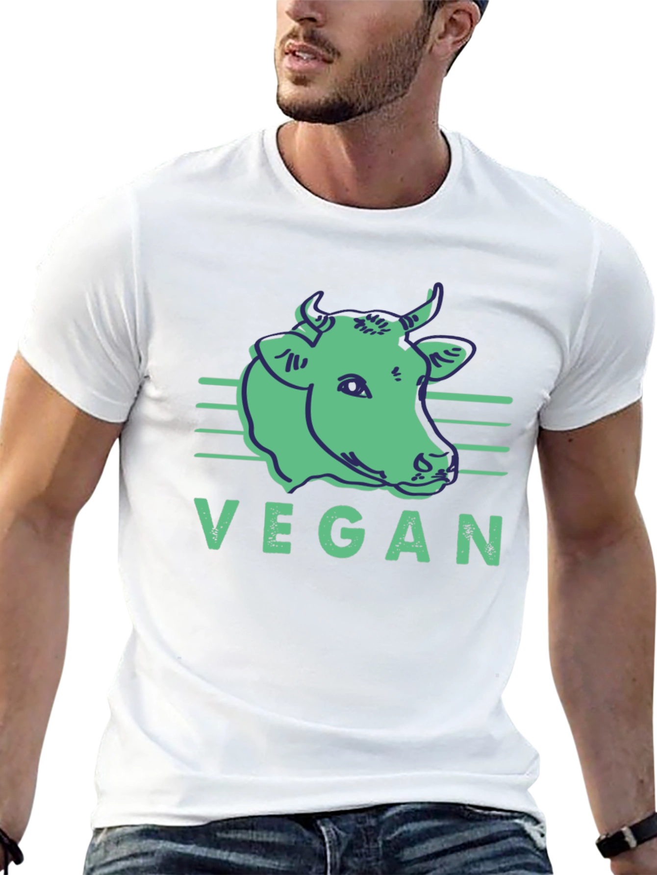 Vegan Cow Graphic Tee - Black Unisex T-Shirt