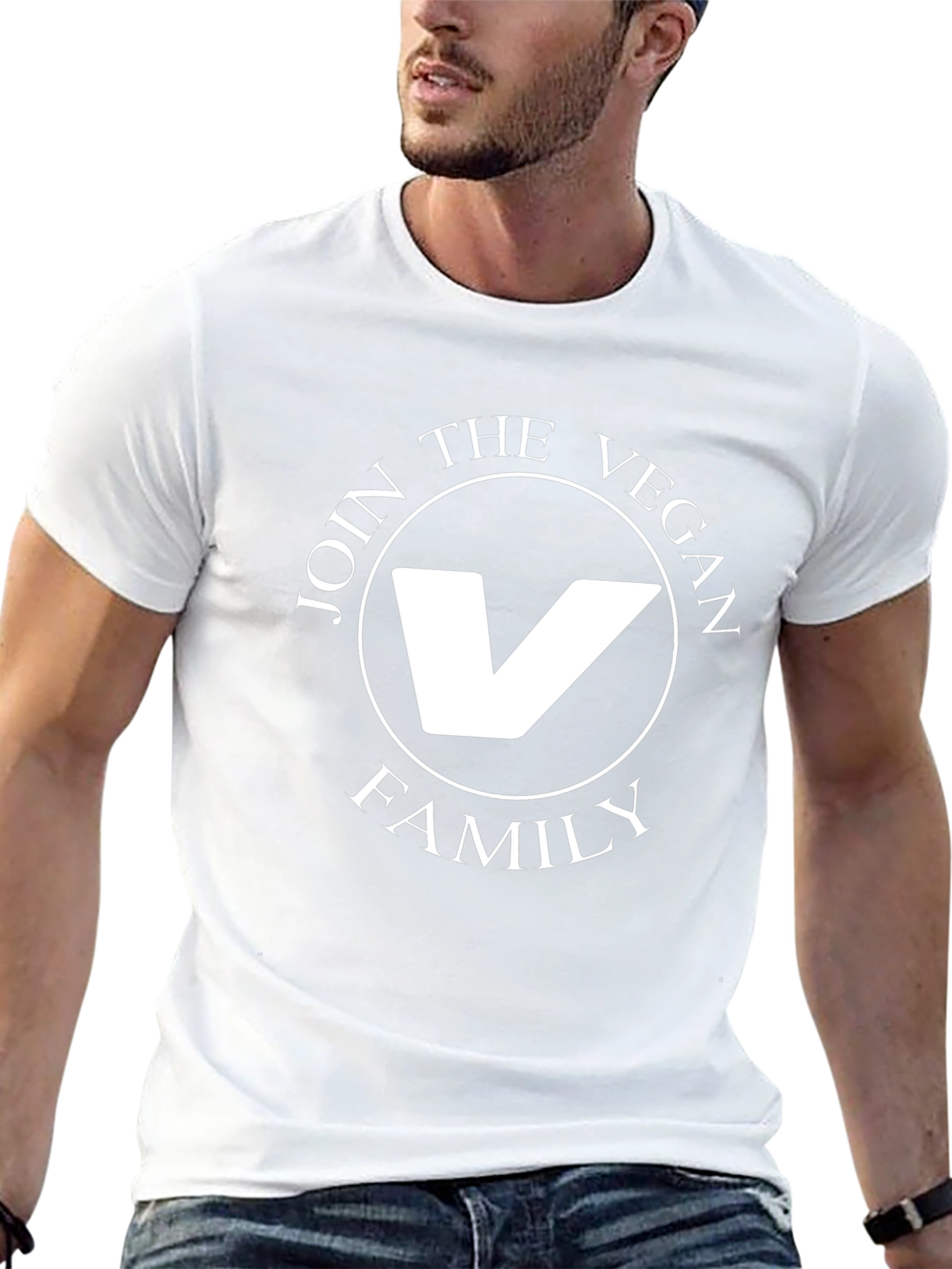 Vegan Family Graphic Tee - Black Cotton T-Shirt