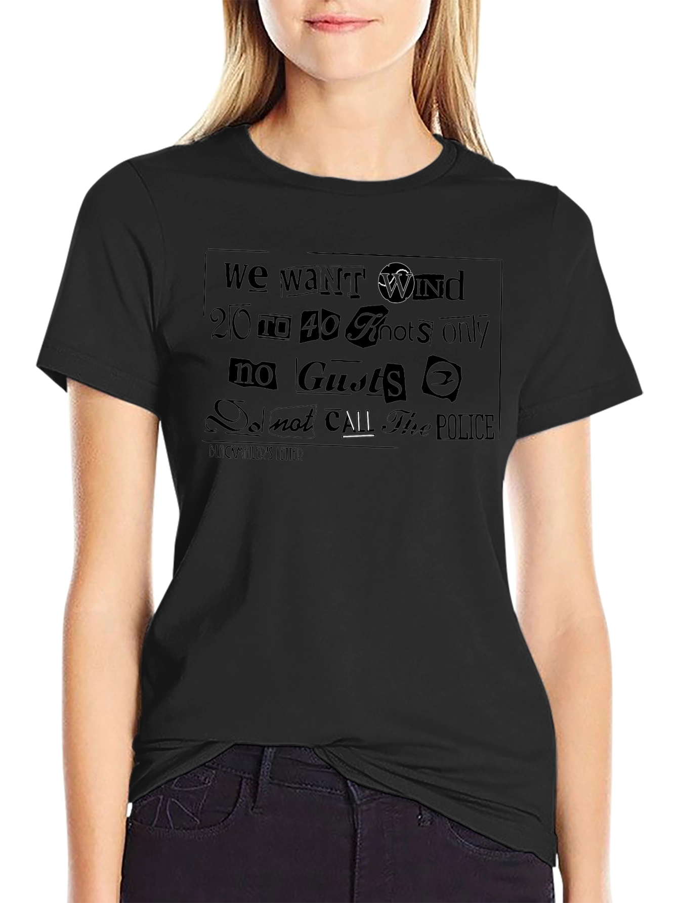 Black Blackmailers Letter Graphic T-Shirt
