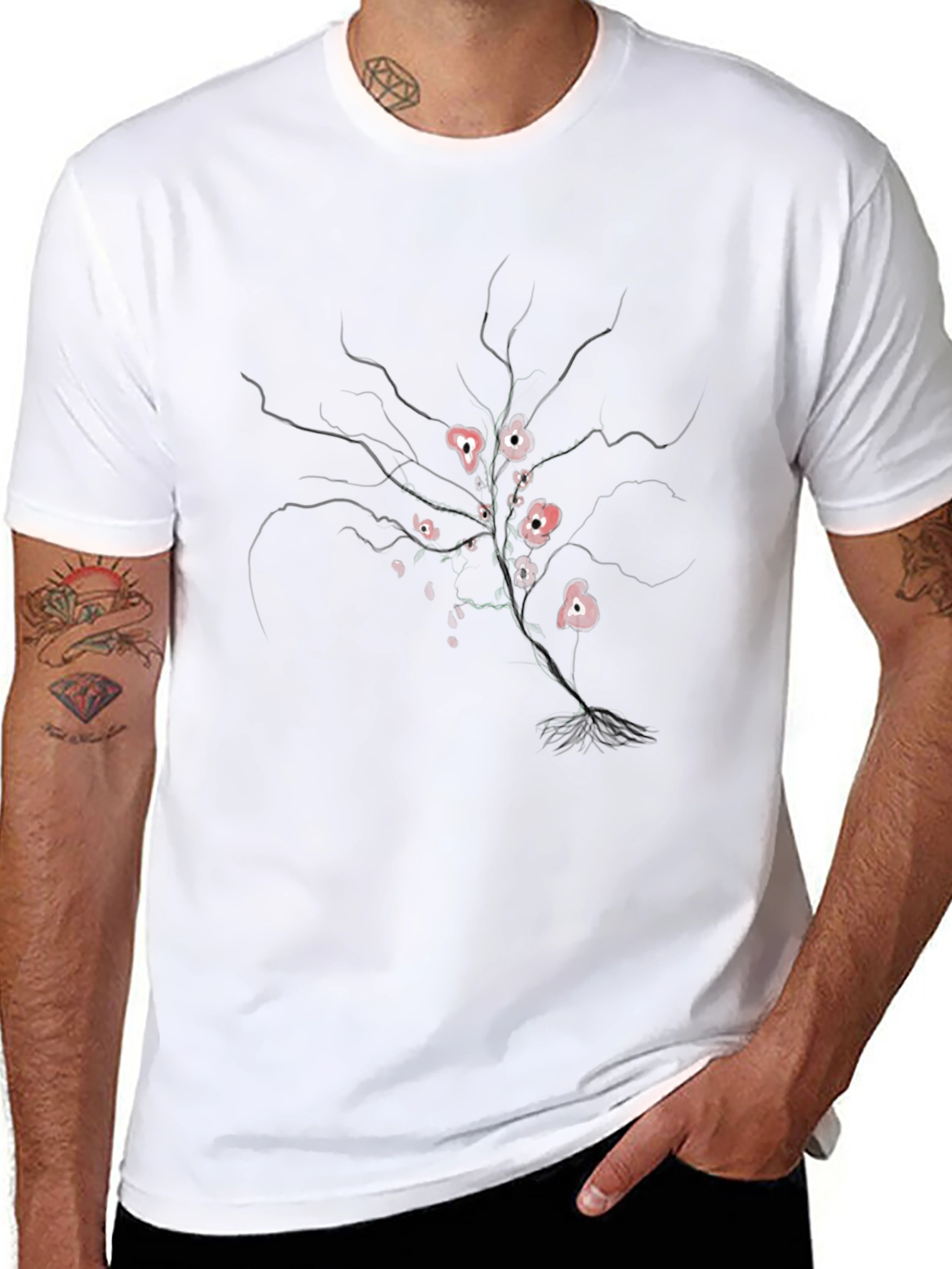 Black Tree of Hearts Graphic Tee