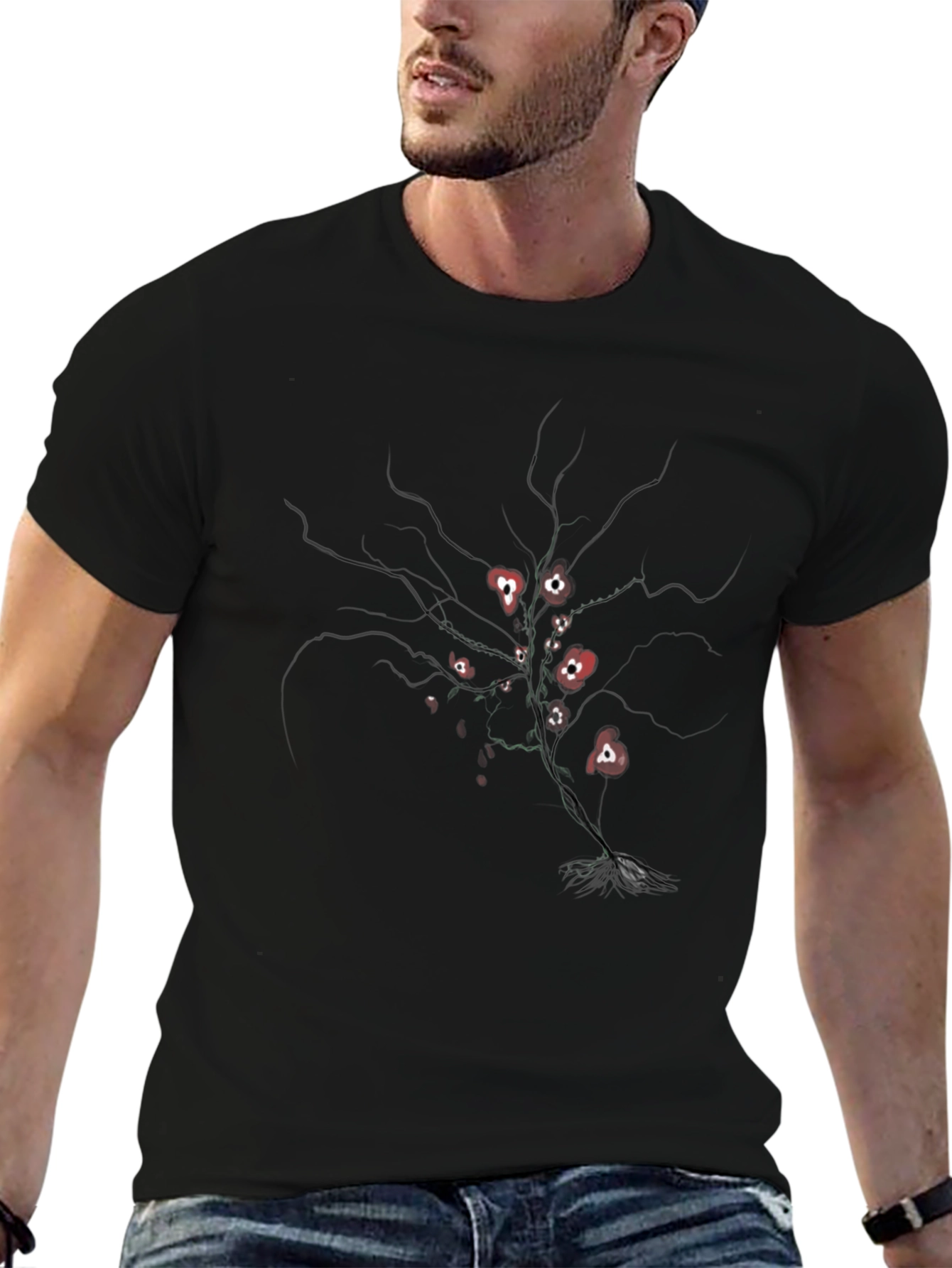 Black Tree of Hearts Graphic Tee