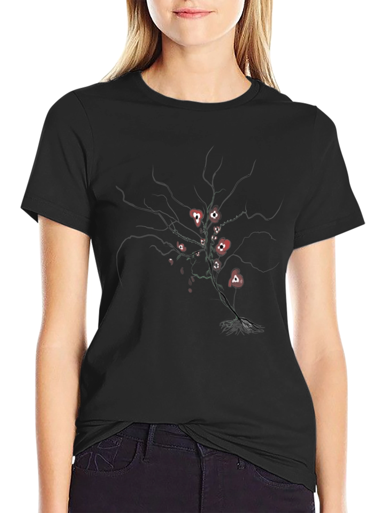 Black Tree of Hearts Graphic Tee
