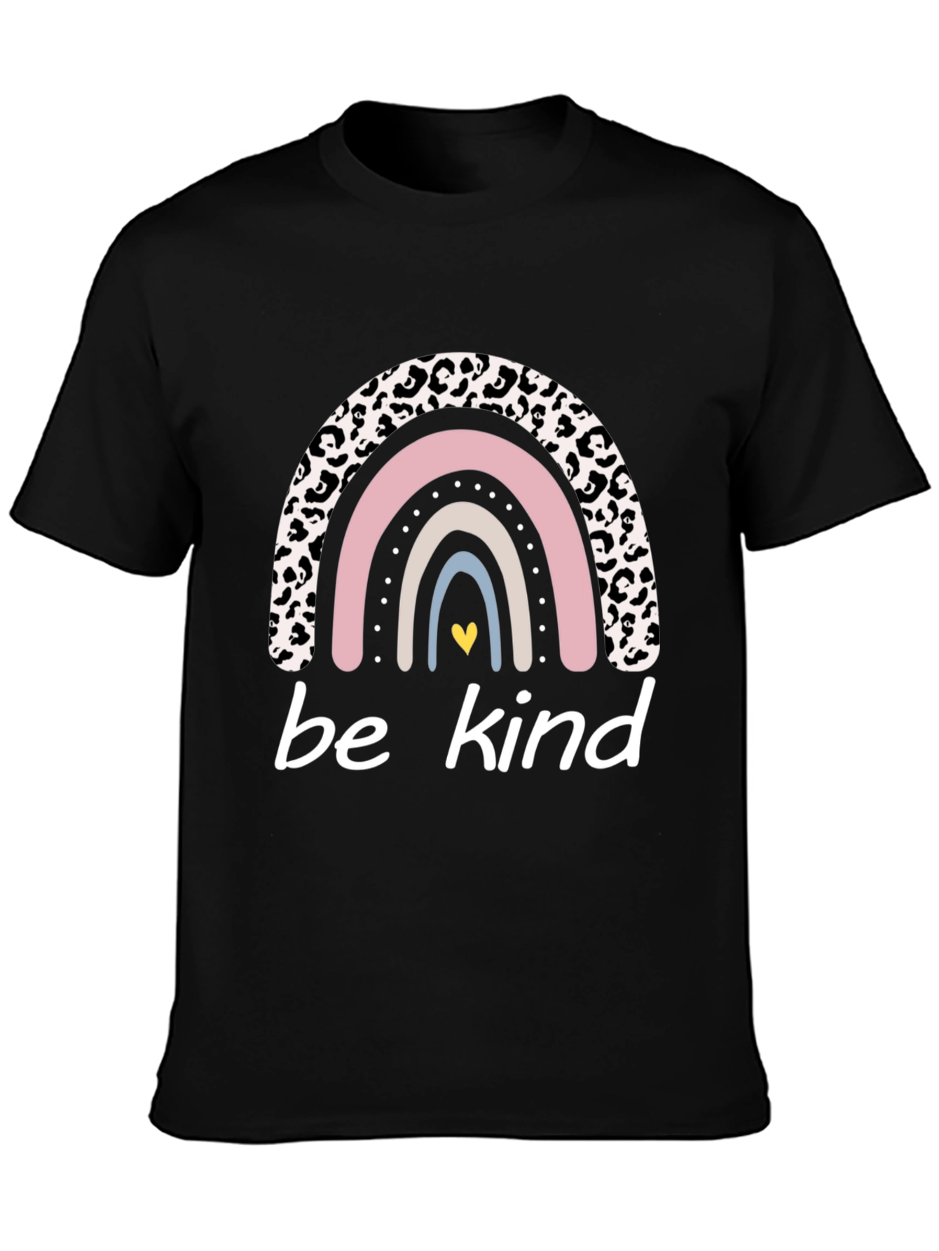 Be Kind Rainbow Leopard Print T-Shirt