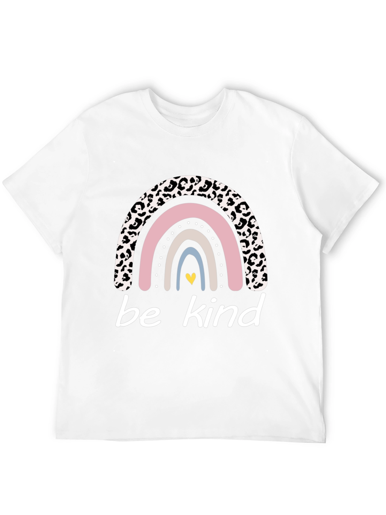 Be Kind Rainbow Leopard Print T-Shirt
