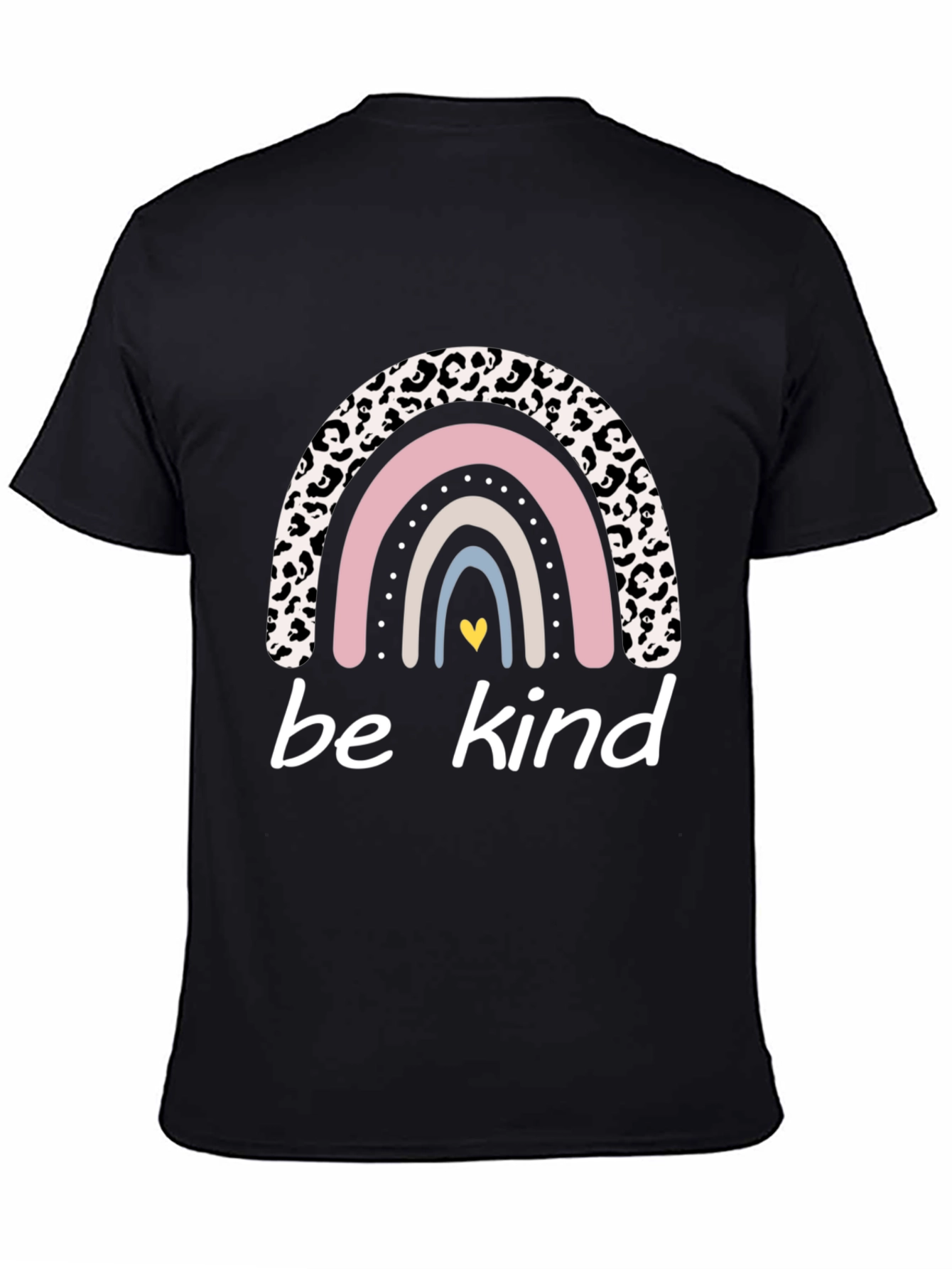 Be Kind Rainbow Leopard Print T-Shirt