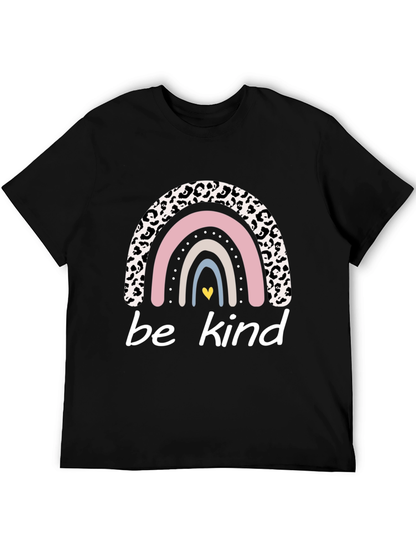 Be Kind Rainbow Leopard Print T-Shirt