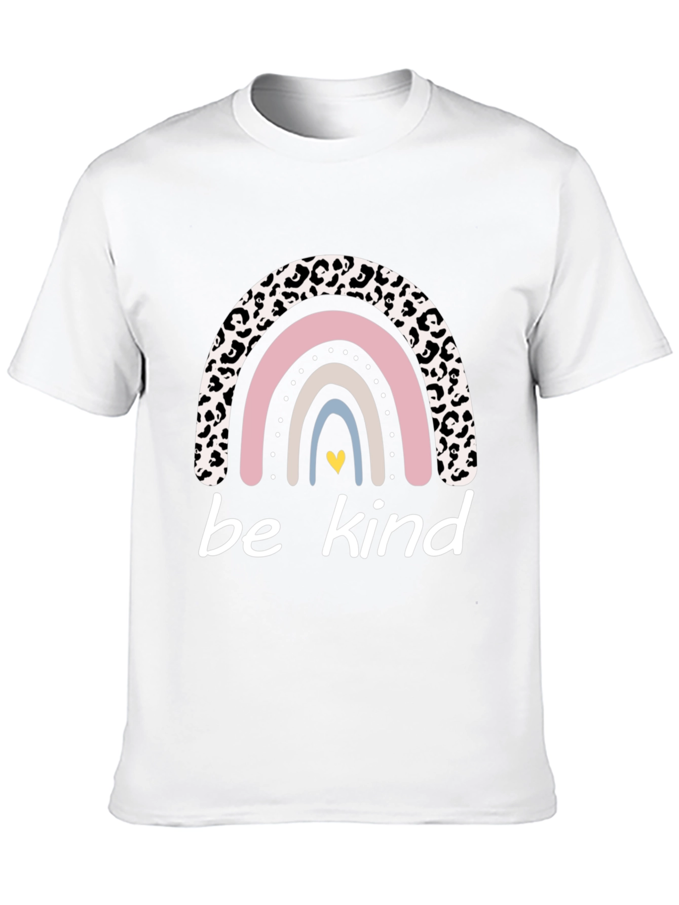 Be Kind Rainbow Leopard Print T-Shirt