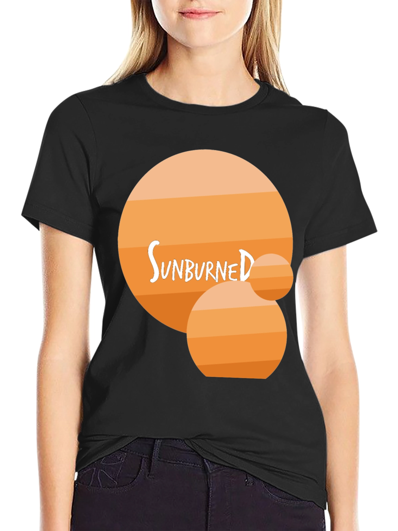 Sunburned Graphic Tee - Black Cotton T-Shirt