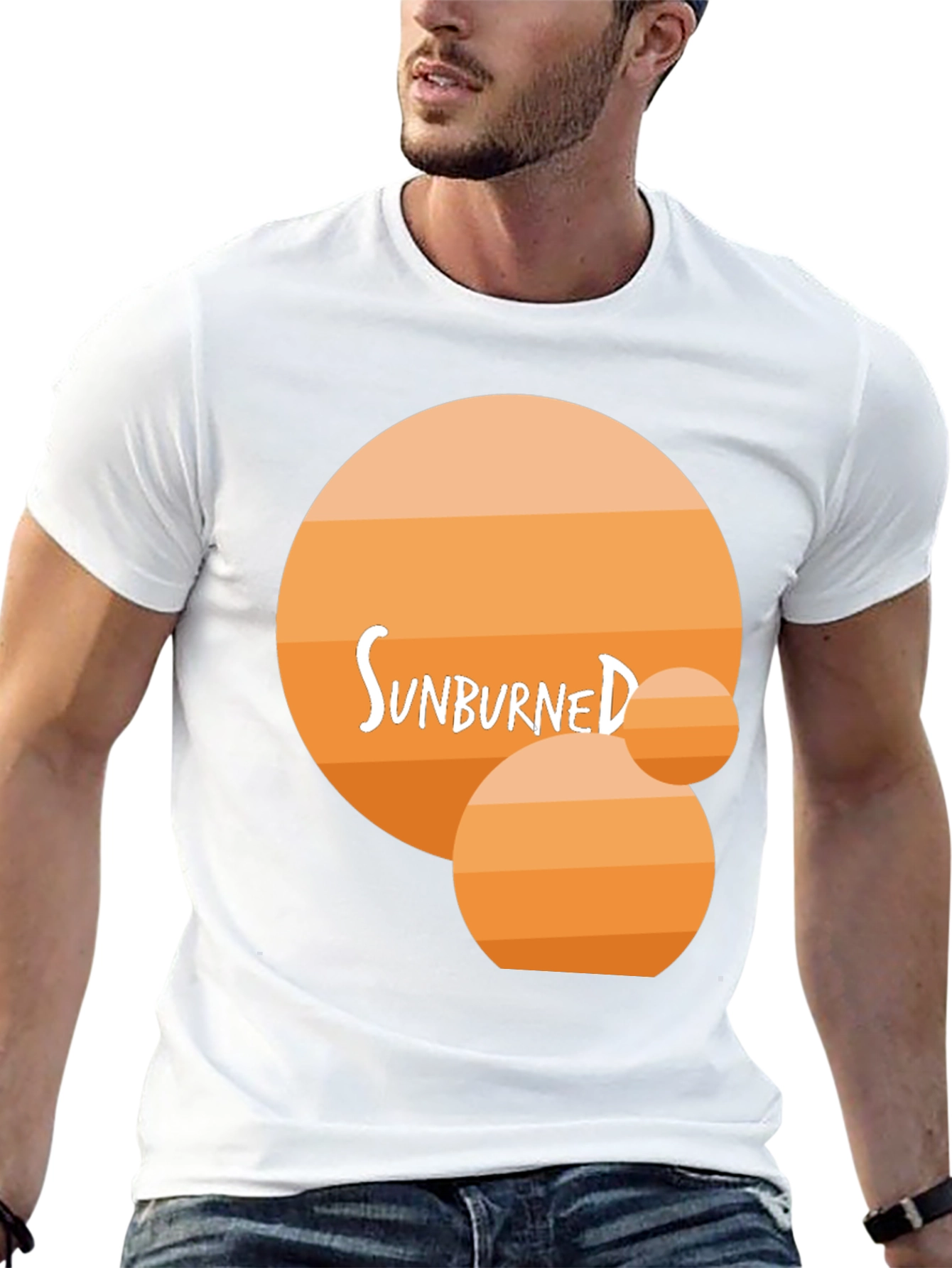Sunburned Graphic Tee - Black Cotton T-Shirt